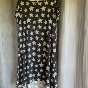 LuLaRoe Black and White Star High Low Dress